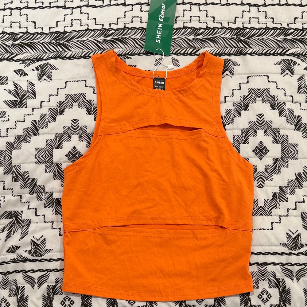 SHEIN Vibrant Orange Crop Top